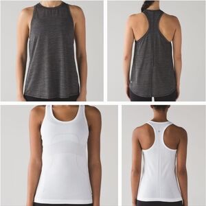 lululemon athletica Black and White Tank Tops